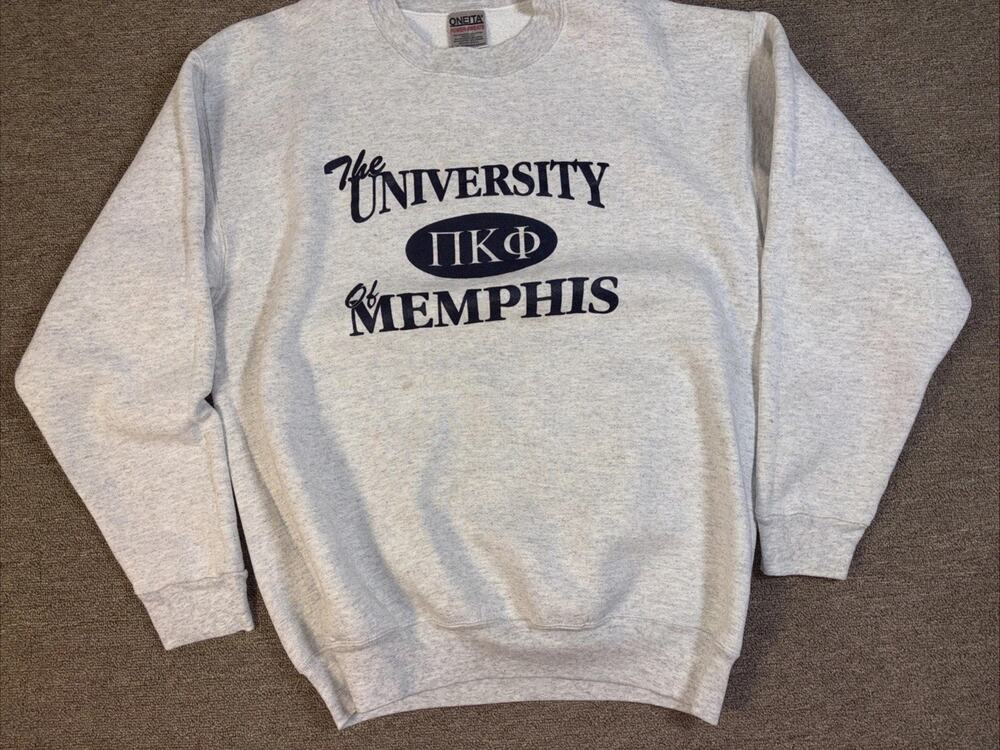 Vintage University Of Memphis Pi Kappa Phi Sweatshirt XL Gray 24x29